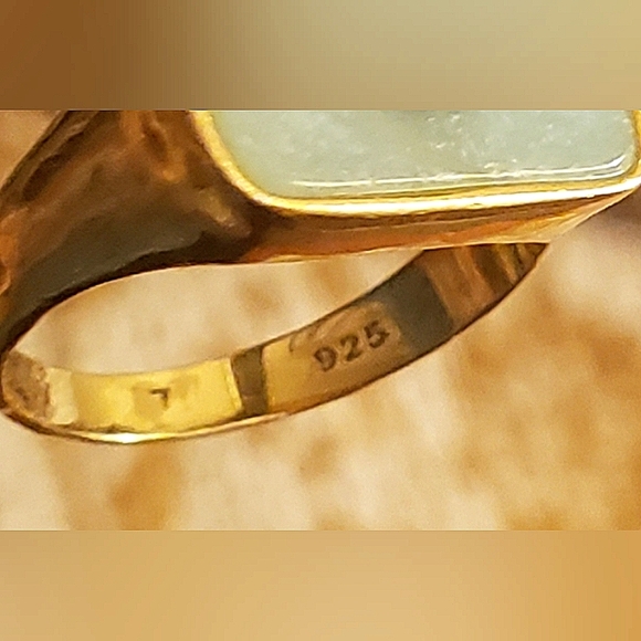 14K Gold Plated/.925 Sterling Silver Semi-Precious Stone Ring - Picture 5 of 5